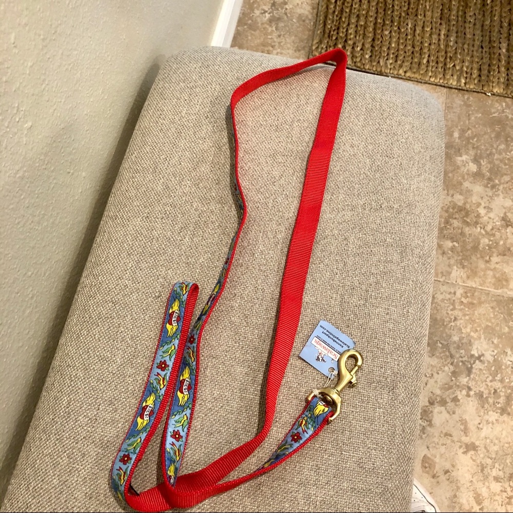Red dog leash